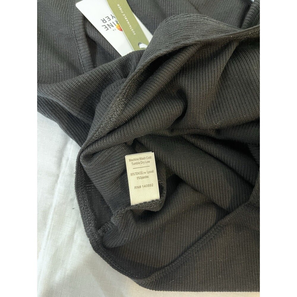 Marine layer lexi Rib bodysuit XS Black Long Sleeve - Picture 8 of 8